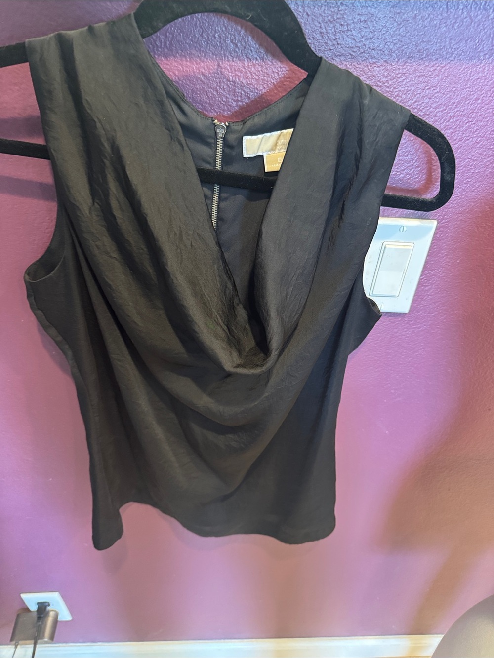 MICHAEL Michael Kors Black Draped Cowl Neck Sleeveless Camisole